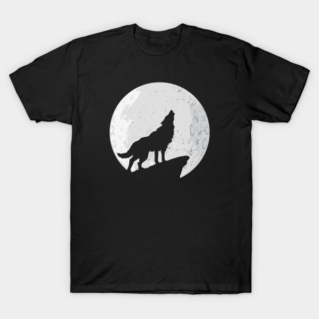 Wolf To The Moon T-Shirt by monolusi